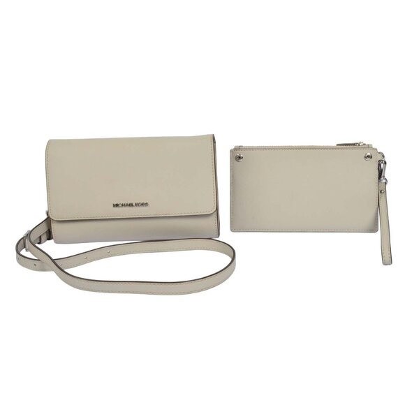 Michael Kors Jet Set Saffiano Leather 3-in-1 Crossbody Beige NWOT - Picture 8 of 14